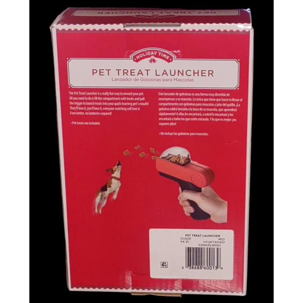Pet Treat Snack Launcher Red Sz Small Dog Or Cat Treat Catapult Manual